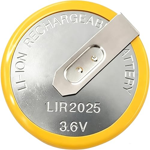 YUFEEI LIR2025 - Pilas de botón Recargables LIR 2025 (40 mAh, 3,6 V, 40 mAh, CR2025, batería Recargable para generador de Bronce)