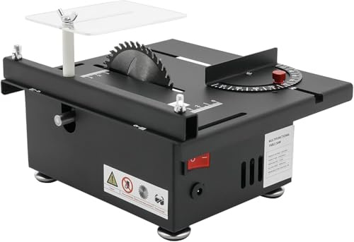 Mini sierra circular de mesa, 200 W, sierra de mesa portátil de precisión, multifuncional, para trabajar la madera, fuente de alimentación de 7 velocidades, sierras circulares de mesa eléctricas para