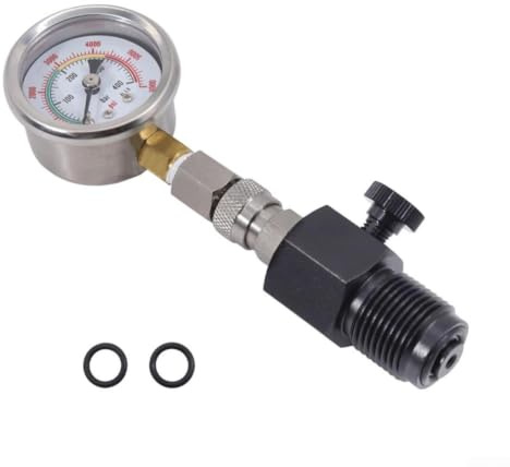 Lastdaytime G5/8 calibro ad alta pressione di ARA di BACCANO 14 con la doppia scala 0-400bar 0-6000psi e valvola di spurgo per il riempimento e le applicazioni di prova