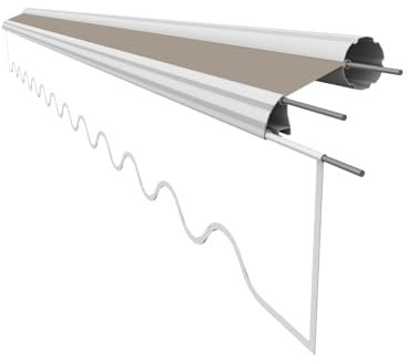 VANA Markisenstoff Ersatzstoff ohne Volant für 4 x 2,5 m Markisentuch Markisenbespannung Sonnenschutz fertig genäht Maß Tuch 3,83 x 2,5 m Design SPD085