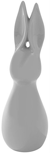 satis Deko Hase 30 cm Grau I Schöne Osterdekoration I Keramik glasiert und abwaschbar I Osterdeko I Hasen Modern I Tolle Osterfiguren, Hasenfiguren, Dekofigur, Osterhase, Dekoration für Ostern