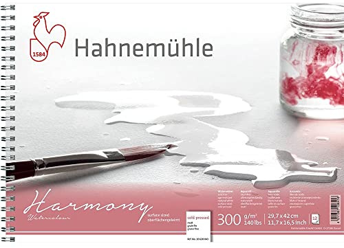 Hahnemühle Harmony, matter Aquarellblock, oberflächengeleimt, naturweiß, 300 g/m², 12 Blatt