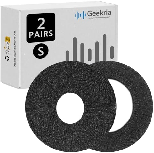 Geekria 2 Pairs Knit Fabric Headphones Ear Covers/Washable & Stretchable Sanitary Earcup Protectors for On-Ear Headset Ear Pads, Sweat Cover for Warm & Comfort (S/Black)
