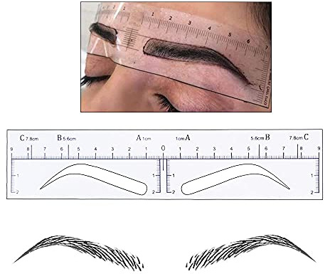 CHOOSE-IT Eyebrow Stencil Disposable Eyebrow Shaper Kit - 50PC Transparent Mapping Stickers Eyebrow Stencils For Microblading, PMU - Quick Makeup Peel & Stick Eyebrow Stencil Kit (High Arch)
