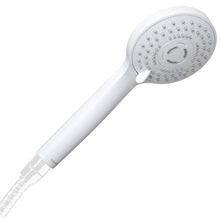 TATAY Alcachofa Ducha Bombay, 10 cm de Diámetro, de ABS, 1 posición, Sistema de Ahorro de Agua y Antical, Fácil Limpieza, Blanco