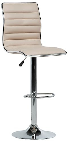Beliani Bequemer Barstuhl mit Rückenlehne 2er Set Kunstleder beige Lucerne