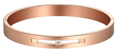 MILAKOO Zirkone Armreif aus Edelstahl für Damen Strassarmband silber rosagold gold schwarz 6mm/8mm