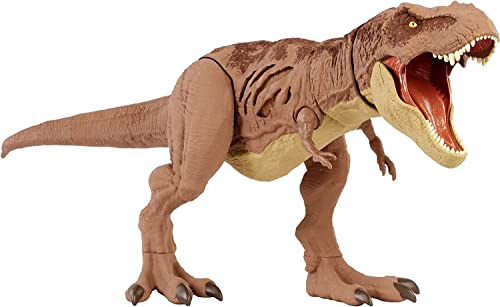 Jurassic World- T-Rex Danni Estremi, Dinosauro con Dettagli Realistici e Pulsante Attivazione Morso Estremo, Giocattolo per Bambini 4+ Anni, GWN26