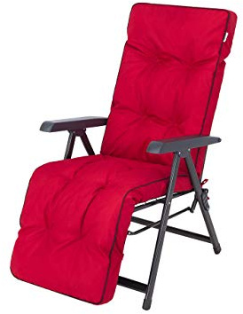 PillowPrim Sonnenliegenkissen, Stuhlkissen, Gartenstuhlkissen, Gartenstuhl, Stuhl, Garten, Kissen, Auflage Gartenliege Polster Kissen, Kissen Garten im Freien - 50x160 cm Rot