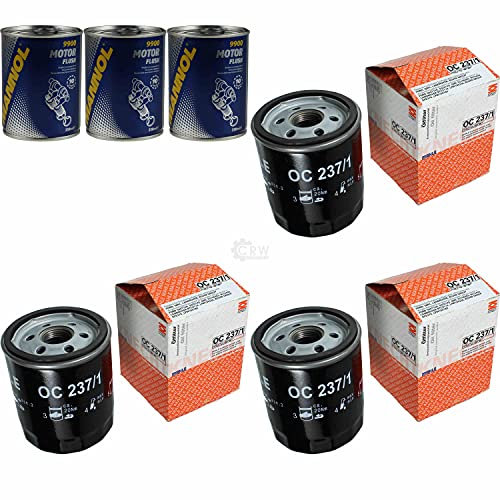 QR-Parts Set 85705447 9900 OC 237/1 3x Original MAHLE/KNECHT Ölfilter + SCT Motor Flush Motorspülung