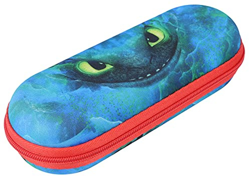 Custodia leggera per occhiali per bambini, Portaocchiali Astuccio Occhiali, in tessuto resistente, con motivo a dondolo, con cerniera di colore blu, rosso