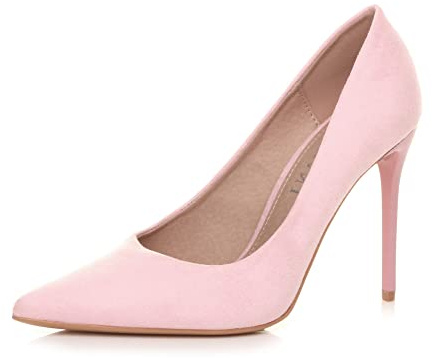AJVANI Womens Ladies high Heel Pointed Contrast Court smart Party Work Shoes Pumps Size