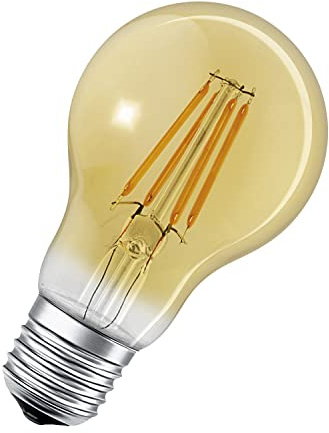 LEDVANCE Smarte LED-Lampe mit ZigBee-Technologie für E27-Sockel, goldenes Glas,Warmweiß (2400K), 680 Lumen, Ersatz für herkömmliche 52W-Leuchtmittel, smart dimmbar, 1-er Pack