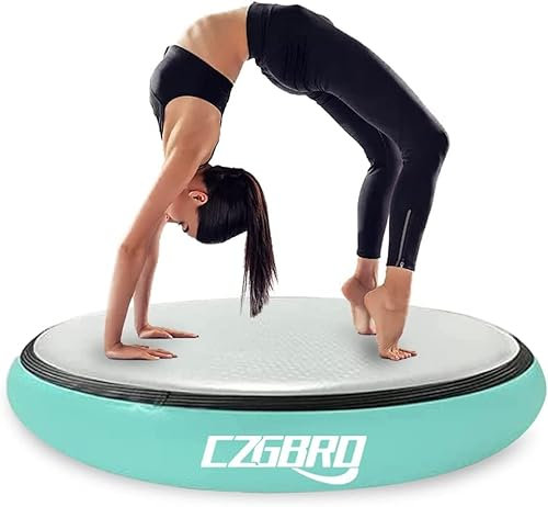 CZGBRO 3.3FT Air Spot Gymnastics Mat, 8 Thick Air Mat Tumble Track Gymnastic Equipment Inflatable Tumbler Backbend Trainer with Electric Pump for Yoga Cheerleading Home & Water Use(Green)