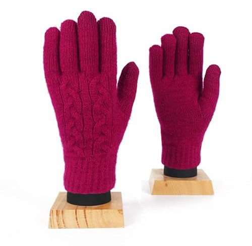 ATMACA Guanti Uomini Donna Inverna Inverno Doppio Strapo Caldo Colda Colla Fultto Mintuto Maschio Screen Screen Sched Velvet Cicling-F85 Maroon,One Size
