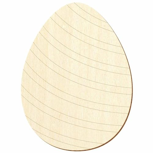 Holz Ei mit Streifen - 3-50cm Höhe - Basteln Deko, Größe:20cm, Pack mit:10 Stück