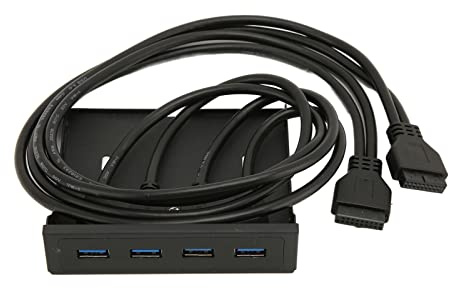 Annadue USB 3.0 Frontpanel 3.25”, Super Speed ​​4 Ports Frontpanel für 3.5 Zoll Schacht, Laufwerke Bis zu 5Gb/s, mit 4 USB 3.0, USB 1.1 und USB 2.0 Abwärtskompatibel, Dual 19 Pin