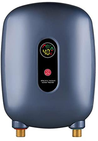 Mini Chauffe-Eau électrique, Chauffe-Eau instantané 3000 W, avec écran LCD, Protection Contre Les fuites, arrêt Automatique du système d'eau Chaude pour Salle de Bain, Douche, évier de Cuisine, Bleu