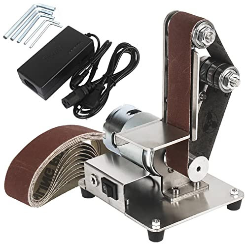 Mini levigatrice a nastro, levigatrice a nastro multifunzionale per lucidatura elettrica Coltello fai-da-te Apex Affilatrice per bordi Micro Levigatrice a nastro per la lavorazione del legno Fabbric