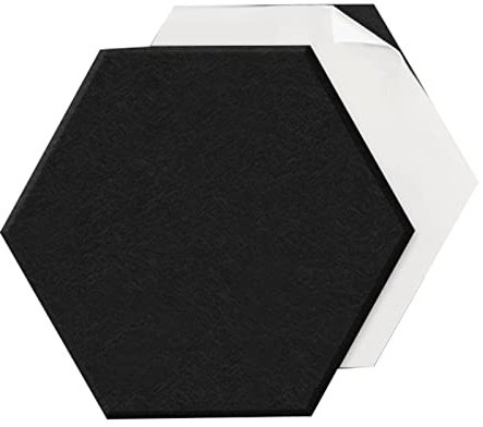 Lot de 10 Panneaux Isolation Acoustique Hexagonaux 30 x 26 x 0.9cm, Rembourrage d'isolation Acoustique, ignifuges Traitement Acoustique pour Studio, Panneaux d'absorption Acoustique Haute densité (Co