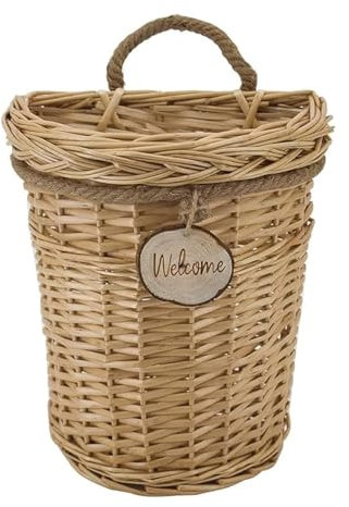 YAHUAN Handgewebtes Weidenkorb, Hängekorb, Wanddekoration für Haus, Garten, Bauernhaus