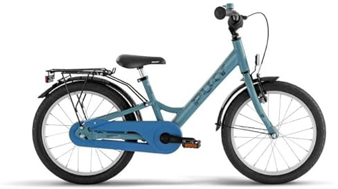 PUKY YOUKE 18 | Kinderfahrrad 18 Zoll ab 5 Jahren | Fahrrad für Kinder mit Rücktrittbremse & V-Brake | Höhenverstellbar & Leicht | Kinder Fahrrad ab 5 Jahre | Made in Germany | Breezy Blue