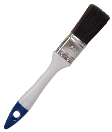 Pennello piatto per pittura 20 x 3 cm I Setole sintetiche nere per decapaggio e olio, ideale per vernici alchidiche a base di trementina, manico in plastica resistente, applicazione precisa