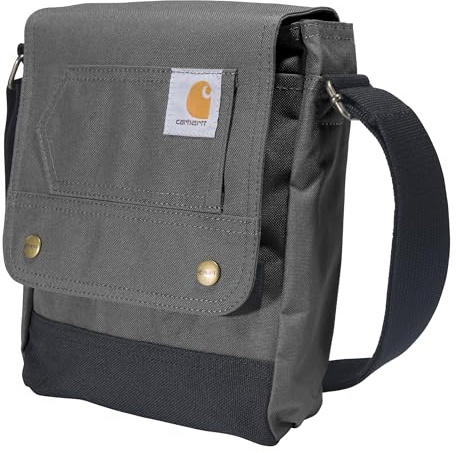 Carhartt Unisex, hållbar, justerbar crossbody-väska med klaffstängning, en storlek, Vardaglig crossbody-knäppning (grus), En storlek