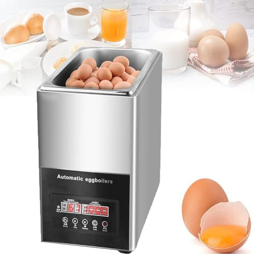 NGARY Hervidor De Huevos Comercial, Hervidor De Huevos De Gran Capacidad De 9 litros con Capacidad para 50 Huevos, Control De Temperatura Inteligente De 30-90 °C, para Tiendas De Té De La Mañana