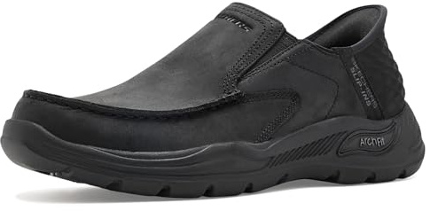Skechers USA Men's Mocasín Arch Fit Motley-Milo, Negro/Negro, 42 EU