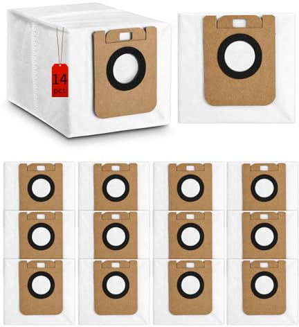 14 stycken dammsugarpåsar tillbehörsset för Dreame D10 Plus/D10s Plus/L10 Plus reservdel tillbehör påsar tillbehör dammpåse för Dreame automatisk sugstation