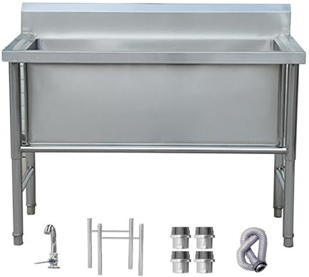 Lavello da cucina in acciaio inox, Lavello Indipendente,Lavamani industriale per la casa,Lavanderia,Giardino (80cm/31.4in,11.8 Deep)