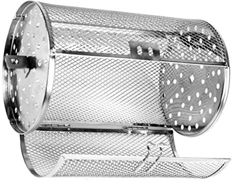 Parliky Panier à Griller en Acier Inoxydable 12x23 Cm pour Four Et Friteuse Air Grillée, Cage à Rôtir Rotative Antiadhésive Légumes, Noix Et Graines, Accessoire Cuisson Pratique