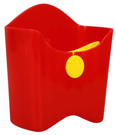 Reusable Snack Cup with Compartment, French Fries Holder, Red