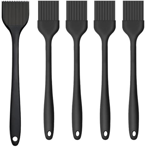 5 PCS Silicone Basting Pastry Brush Grill Brush [Big & Small] Pastry Cooking Brush Heat Resistant Basting Brush Silicone Brush BPA Free Oil Baking Brushes for BBQ Grill,Kitchen Cooking