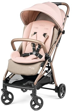 PEG Selfie Plus Passeggino Leggero Compatto, Chiusura Automatica, Dalla Nascita Fino A 22 Kg, Doppio Rivestimento, Capottina UPF 50+, Cestello Portaoggetti, Mon Amour
