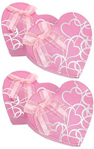 UTHCLO 4stücke Herzförmige Aufbewahrungsbox Kreative Geschenkverpackung Für Schokolade Süßigkeiten Und Kleine Überraschungen Für Valentinstag Und Besondere Anlässe