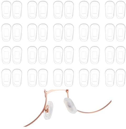 TIESOME 20 Paar Nasenpads Aus Silikon Zum Aufstecken, Rutschfeste Universelle Nasenstegpads Für Brillen Und Sonnenbrillen Transparent(klein)