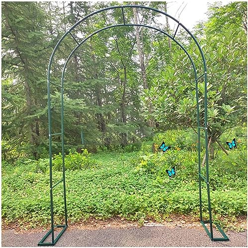Rosenlaube, Pergolabogen, aus rostfreiem Metall, extra breit, schwarzes Rankgitter für Kletterpflanzen und Reben, perfekte Hochzeitsdekoration, 200 x 230 cm, Gartenelement