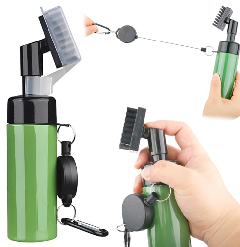 Groove Cleaner, Golf Club Brush, Golf Club Cleaner Water Clubs Head Groove with Nylon Bristles & Leak-proof Water Spray Bottle For Golf Ball Club Wet Scrub Gift for Men (Black)