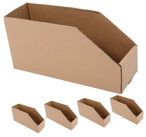 TOPPERFUN 5pezzi Scatole Di Cartone Ondulato Vuote Per Imballaggio Contenitori Di Smistamento Piccoli Per Organizzazione e Stoccaggio Robuste e Facili Da Usare