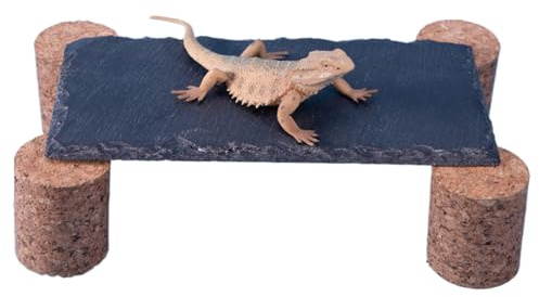 Pierre de Chauffage pour Dragons Barbus,Rocher pour Tortue - avec Cave de Repos et Piquets en pour Escalade Terrarium Serpents Grenouilles Eau Douce