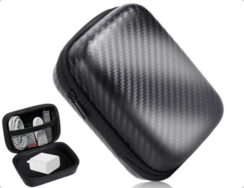 Emezddo Custodia per Cuffie, Piccola Borsa Impermeabile, Custodia per Hard Disk Portatile, Scatola da Viaggio, Utilizzata per Cavi USB, Schede di Memoria, Monete (Nero)