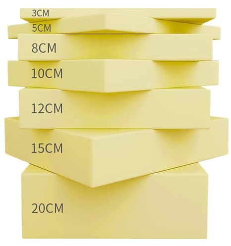 Yuly 45x45x3cm Gommapiuma per Imbottitura,Pannello in Poliuretano Espanso | Spugna per Imbottitura Alta Densità 35,Tagliare,per Panche Cuscini Divano Letto e Sedute,1 Pezzo