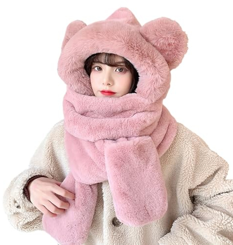 Xuanxi Modische Wintermütze Handschuhe Für Damen Und Herren Weiche Kapuze Für Kaltes Wetter Winterzubehör Trappermütze Für Herren Damen Kinder Kleinkinder