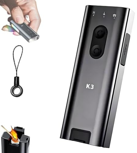 K3 Ultramulti EDC Keychain,Ultralight 40g Multifunctional Headlamp,800 Lumen Main Light,Magnetic Clip, USB-C Rechargeable, IP65 Waterproof for Outdoor, Emergency, Repair, Photography (Gary)