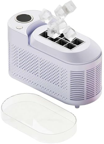 Ice Maker, Machine a Glacons de Comptoir, 8 Glacons en 10 Minutes, 12 kg par 24h, Machine a Glacons pour Voiture, Fonctionnement Silencieux, Adaptée à la Cuisine, la Voiture et le Camping (Violet)