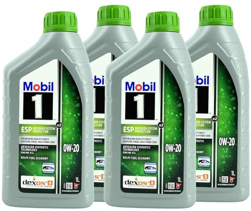 Mobil 1 ESP X2 0W-20 Motoröl (4L Set / 4x1 Liter) Motorenöl für PKW Benzin & Diesel - Premium Leichtlauföl