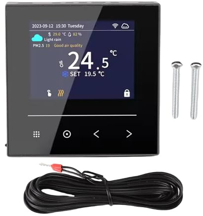 Smart termostat WiFi LCD färgskärm Smartphone APP Kontroll Hushållstermostat för elektriskt golvvärmesystem Premium ABS-material Hållbar design Enkel installation