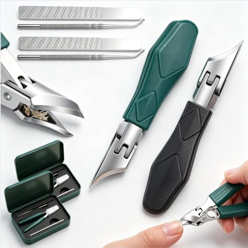 Kit de cortaúñas con Mango Largo Biselado Eagle Beak for uñas de los pies y uñas encarnadas, Paquete de 2, Borde de Metal Duradero(2pcs Mixed)